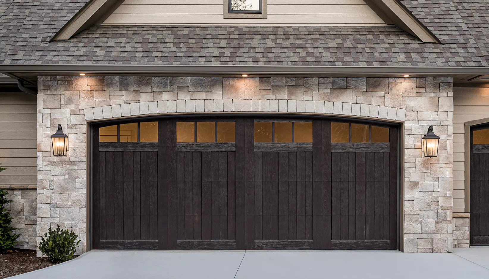 Custom carriage-style wood garage door