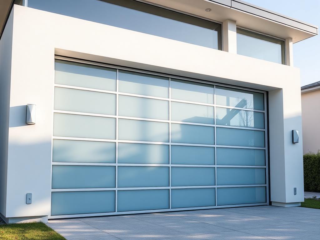 Modern insulated steel garage door on Sacramento home